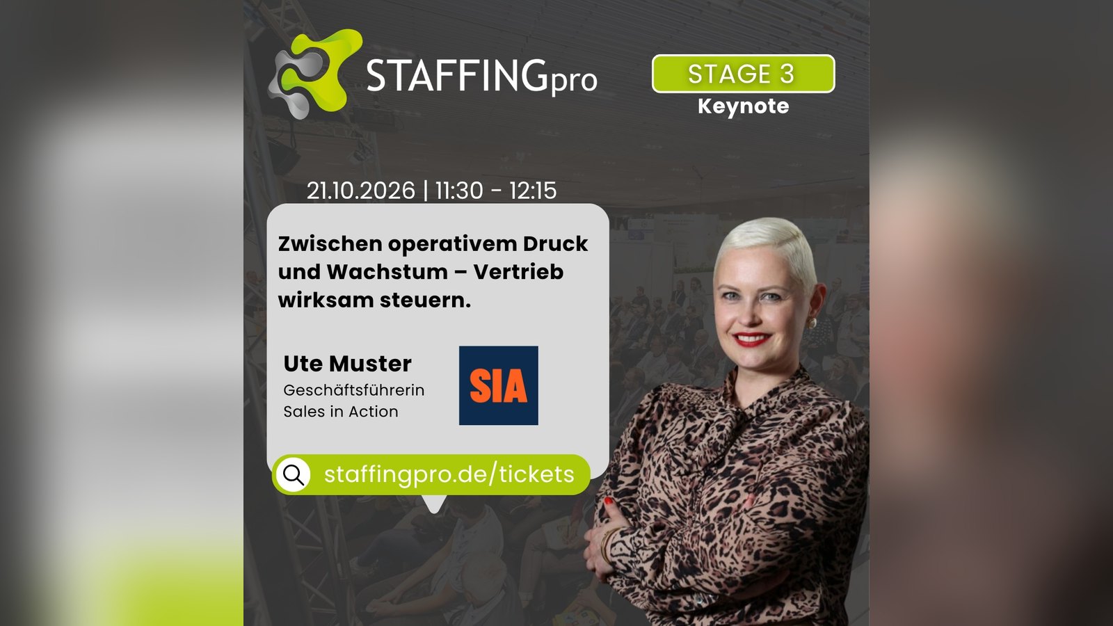 Keynote von Ute Muster auf der STAFFINGpro 2026, Stage 3